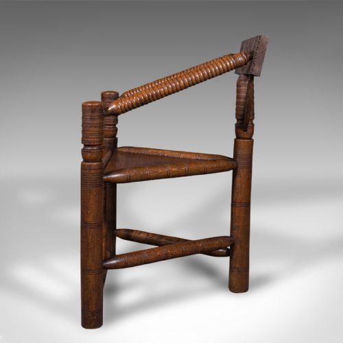ANTIQUE TURNER'S CHAIR ENGLISH BEECH OAK ELBOW SEAT OLD SAXON VICTORIAN - ADDITIONAL PHOTO 4