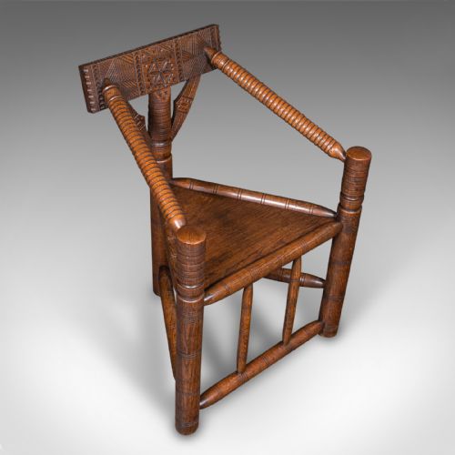 ANTIQUE TURNER'S CHAIR ENGLISH BEECH OAK ELBOW SEAT OLD SAXON VICTORIAN - ADDITIONAL PHOTO 5