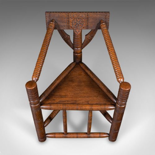 ANTIQUE TURNER'S CHAIR ENGLISH BEECH OAK ELBOW SEAT OLD SAXON VICTORIAN - ADDITIONAL PHOTO 6