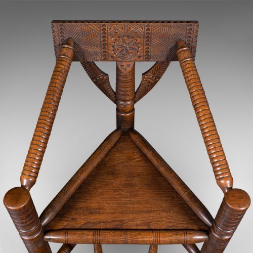 ANTIQUE TURNER'S CHAIR ENGLISH BEECH OAK ELBOW SEAT OLD SAXON VICTORIAN - ADDITIONAL PHOTO 7