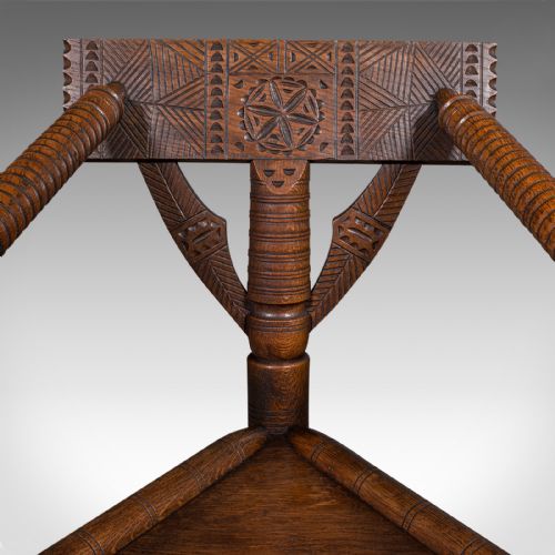 ANTIQUE TURNER'S CHAIR ENGLISH BEECH OAK ELBOW SEAT OLD SAXON VICTORIAN - ADDITIONAL PHOTO 8
