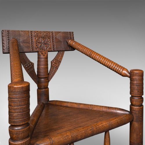 ANTIQUE TURNER'S CHAIR ENGLISH BEECH OAK ELBOW SEAT OLD SAXON VICTORIAN - ADDITIONAL PHOTO 10