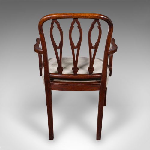 fig 2. Antique Elbow Chair, English, Velour, Morning Room, Desk Seat, Georgian, C.1790