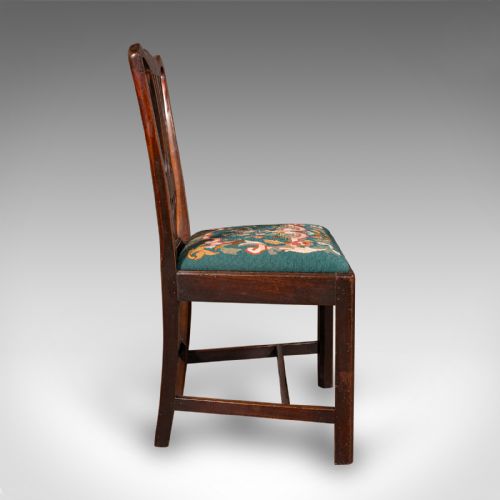 ANTIQUE EMBROIDERED SIDE CHAIR ENGLISH HALL MORNING ROOM GEORGIAN C1800 - ADDITIONAL PHOTO 2