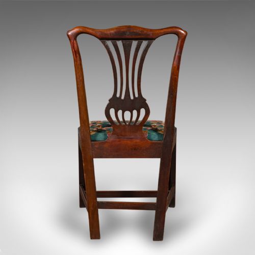 ANTIQUE EMBROIDERED SIDE CHAIR ENGLISH HALL MORNING ROOM GEORGIAN C1800 - ADDITIONAL PHOTO 3