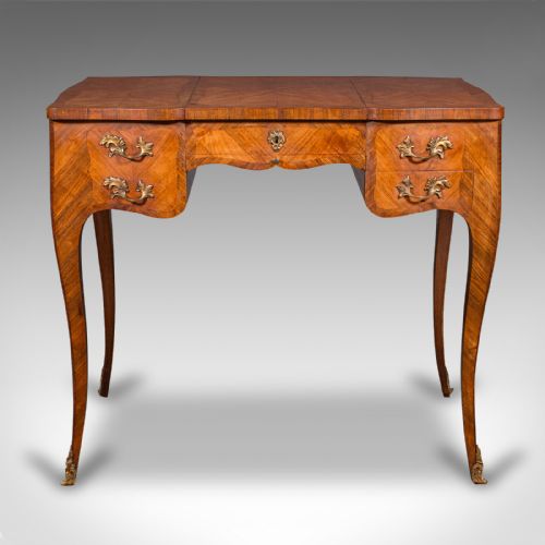 fig 3. Antique Coiffeuse Dressing Table, French, Kingwood, Louis XV Revival, Victorian