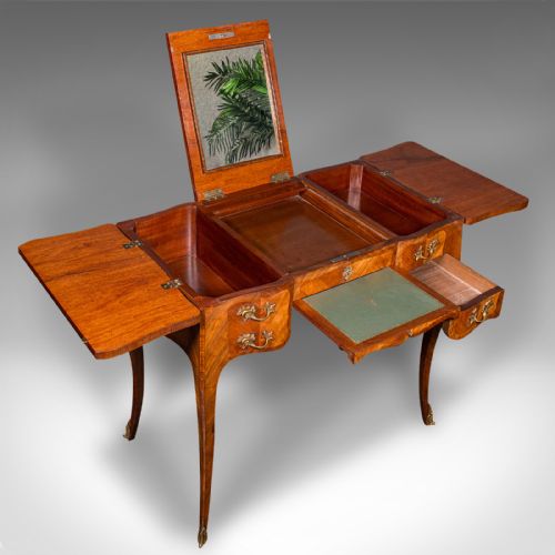 fig 8. Antique Coiffeuse Dressing Table, French, Kingwood, Louis XV Revival, Victorian