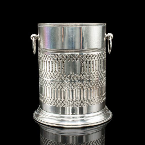 fig 2. Antique Wine Bottle Cooler, Welsh, Silver Plate, Champagne Magnum Bucket, C.1920