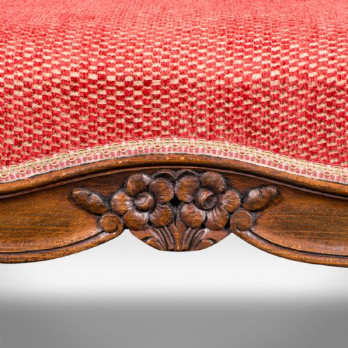 LARGE ANTIQUE FIRESIDE STOOL ENGLISH WALNUT FOOTSTOOL VICTORIAN CIRCA 1850 - ADDITIONAL PHOTO 7