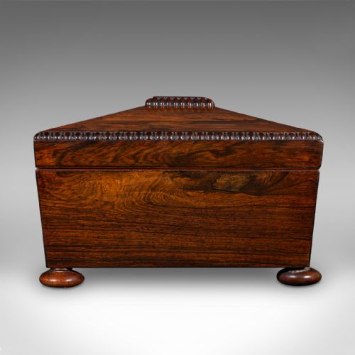 ANTIQUE SARCOPHAGUS KEEPSAKE BOX ENGLISH VELVET LINED GLOVE CASE REGENCY - ADDITIONAL PHOTO 5