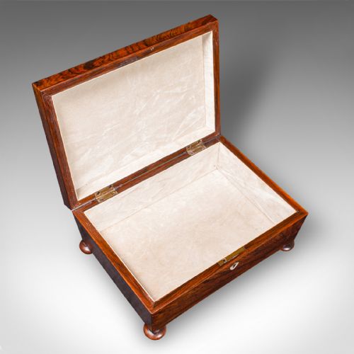 ANTIQUE SARCOPHAGUS KEEPSAKE BOX ENGLISH VELVET LINED GLOVE CASE REGENCY - ADDITIONAL PHOTO 8