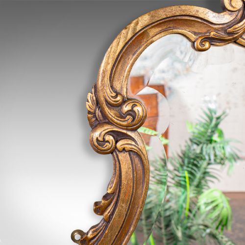 ANTIQUE BAROQUE WALL MIRROR FRENCH GILTWOOD VANITY HALLWAY EDWARDIAN 1910 - ADDITIONAL PHOTO 4
