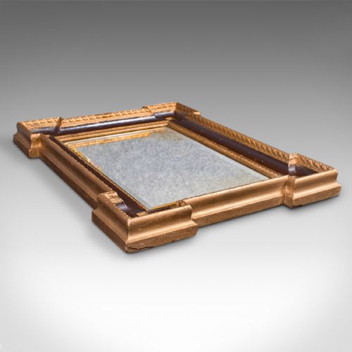 SMALL ANTIQUE VANITY MIRROR ENGLISH GILT GESSO HALL NEOCLASSICAL VICTORIAN - ADDITIONAL PHOTO 5