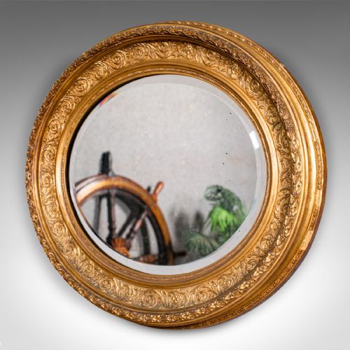 ANTIQUE OVAL MIRROR ENGLISH GILTWOOD OVERMANTLE HALL ITALIANATE GEORGIAN - ADDITIONAL PHOTO 2