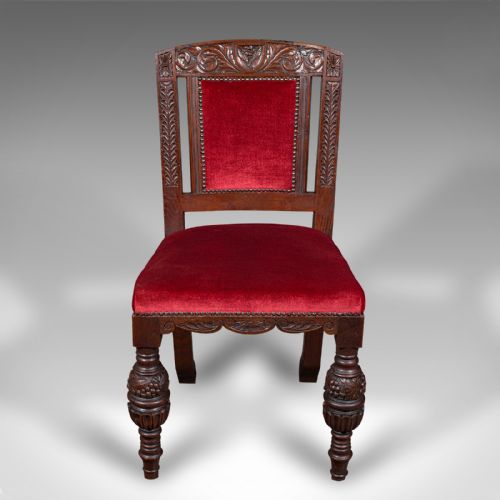 SET OF 4 ANTIQUE DINING CHAIRS SCOTTISH OAK GOTHIC REVIVAL VICTORIAN C1880 - ADDITIONAL PHOTO 1