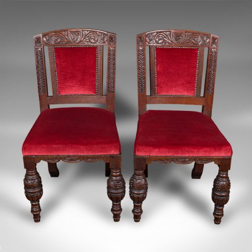 SET OF 4 ANTIQUE DINING CHAIRS SCOTTISH OAK GOTHIC REVIVAL VICTORIAN C1880 - ADDITIONAL PHOTO 6