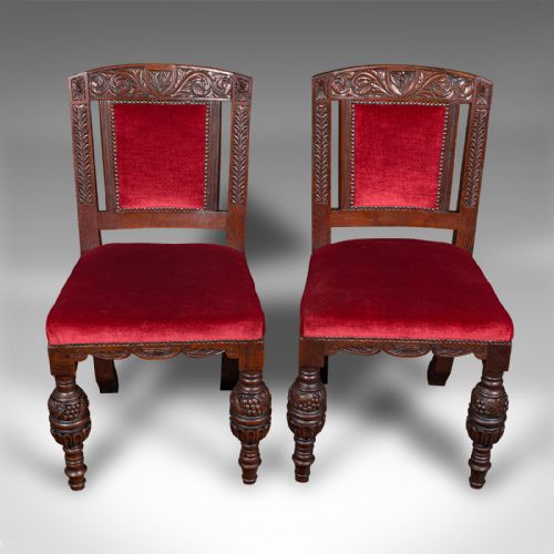 SET OF 4 ANTIQUE DINING CHAIRS SCOTTISH OAK GOTHIC REVIVAL VICTORIAN C1880 - ADDITIONAL PHOTO 7