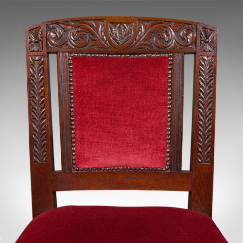 SET OF 4 ANTIQUE DINING CHAIRS SCOTTISH OAK GOTHIC REVIVAL VICTORIAN C1880 - ADDITIONAL PHOTO 8