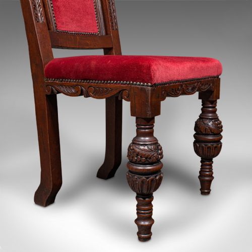 SET OF 4 ANTIQUE DINING CHAIRS SCOTTISH OAK GOTHIC REVIVAL VICTORIAN C1880 - ADDITIONAL PHOTO 10