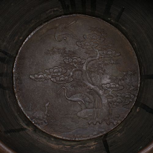 ANTIQUE JARDINIERE BOWL JAPANESE BRONZE DECORATIVE PLANTER EDO VICTORIAN - ADDITIONAL PHOTO 6