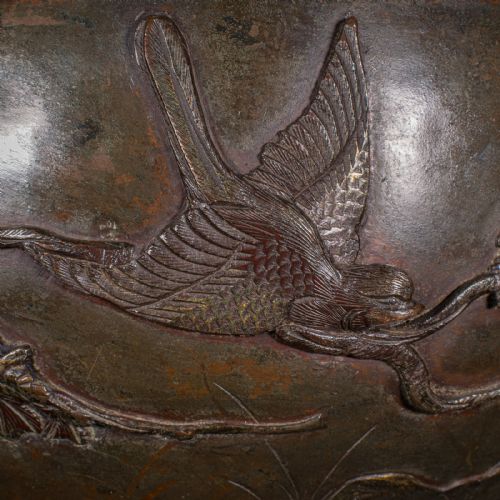 ANTIQUE JARDINIERE BOWL JAPANESE BRONZE DECORATIVE PLANTER EDO VICTORIAN - ADDITIONAL PHOTO 10