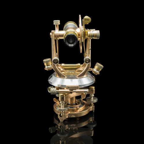 fig 3. Antique Transit Theodolite, English, Surveying Instrument, Thornton, Edwardian