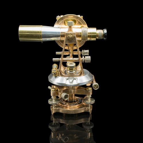 fig 4. Antique Transit Theodolite, English, Surveying Instrument, Thornton, Edwardian