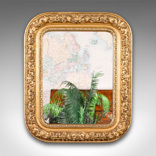 fig 1. Small Antique Hall Mirror, English, Gilt Gesso, Vanity, Wall, Georgian, C.1800