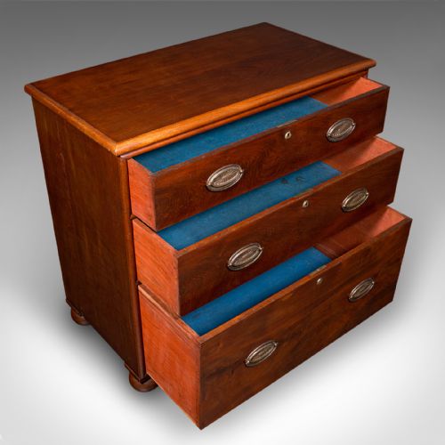 ANTIQUE CHEST OF DRAWERS ENGLISH STORAGE COT DRAWER NEOCLASSICAL VICTORIAN - ADDITIONAL PHOTO 6