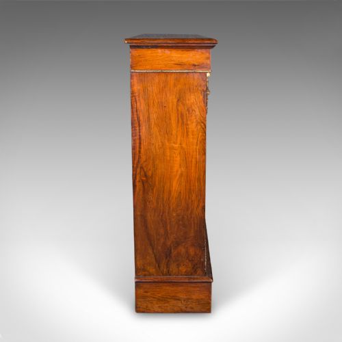 fig 4. Antique Twin Pier Cabinet, English, Walnut, Boxwood, Glazed Bookcase, Regency