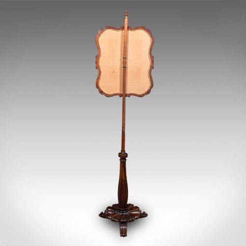 ANTIQUE FIRESIDE POLE SCREEN ENGLISH NEEDLEPOINT ADJUSTABLE WILLIAM IV 1835 - ADDITIONAL PHOTO 4