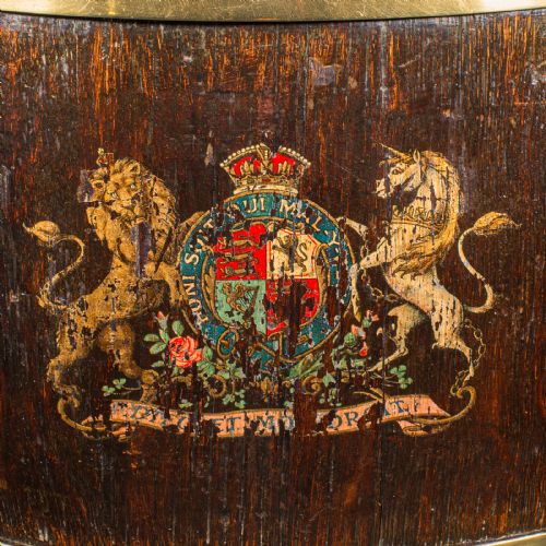 ANTIQUE OVAL STICK STAND ENGLISH OAK COOPERED BARREL UMBRELLA LOOP VICTORIAN - ADDITIONAL PHOTO 7