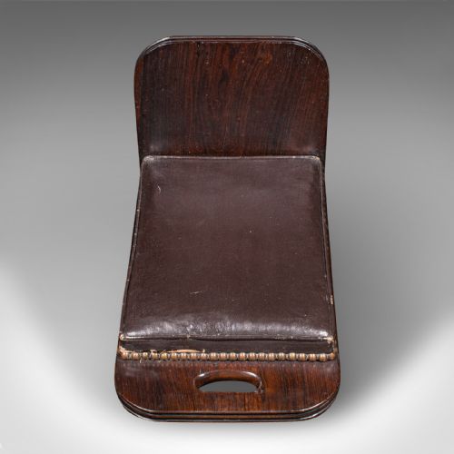 fig 1. Antique Gentleman's Gout Stool, English, Leather, Occasional Foot Rest, Georgian