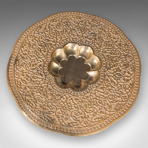 fig 3. Large Antique Berber Tea Table, Middle East, Brass, Teak, Campaign, Circa 1920
