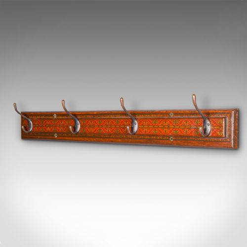 fig 2. Antique Reception Wall Rack, English Oak, Hall, Coat Hooks, Aesthetic, Victorian
