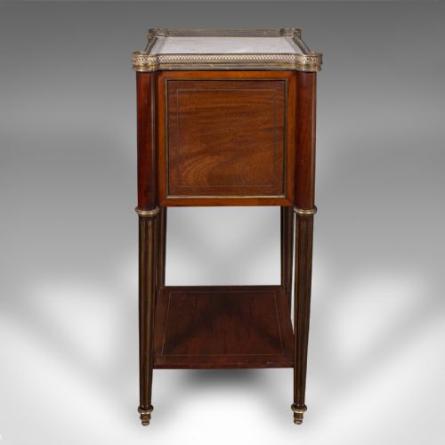ANTIQUE BEDSIDE TABLE FRENCH WALNUT MARBLE NIGHTSTAND VICTORIAN CIRCA 1840 - ADDITIONAL PHOTO 3