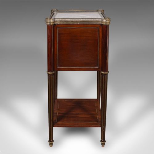 ANTIQUE BEDSIDE TABLE FRENCH WALNUT MARBLE NIGHTSTAND VICTORIAN CIRCA 1840 - ADDITIONAL PHOTO 5