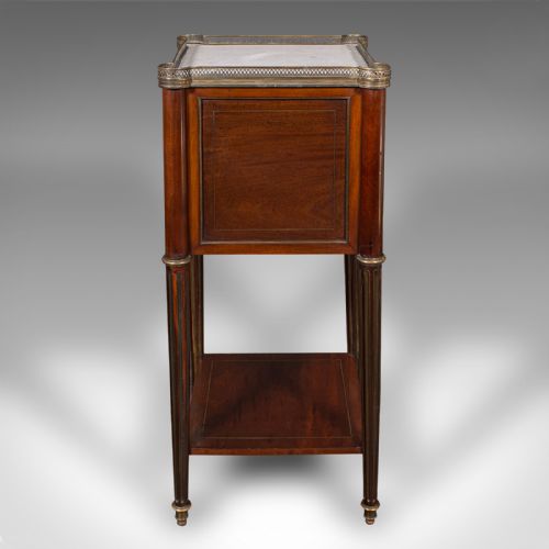 ANTIQUE BEDSIDE TABLE FRENCH WALNUT MARBLE NIGHTSTAND VICTORIAN CIRCA 1840 - ADDITIONAL PHOTO 6