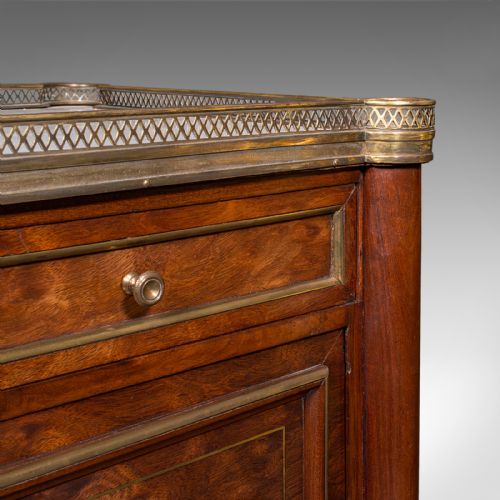 ANTIQUE BEDSIDE TABLE FRENCH WALNUT MARBLE NIGHTSTAND VICTORIAN CIRCA 1840 - ADDITIONAL PHOTO 8