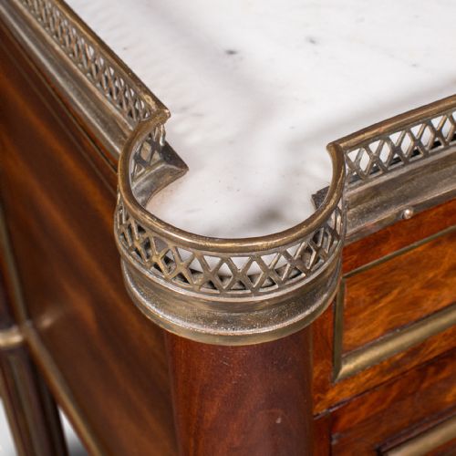 ANTIQUE BEDSIDE TABLE FRENCH WALNUT MARBLE NIGHTSTAND VICTORIAN CIRCA 1840 - ADDITIONAL PHOTO 9