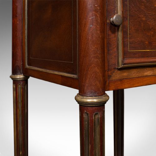ANTIQUE BEDSIDE TABLE FRENCH WALNUT MARBLE NIGHTSTAND VICTORIAN CIRCA 1840 - ADDITIONAL PHOTO 10