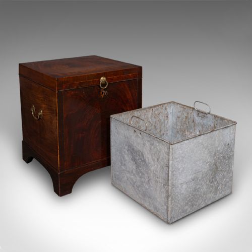 ANTIQUE CELLARETTE ENGLISH WINE CELLAR FIRESIDE STORE BLANKET BOX GEORGIAN - ADDITIONAL PHOTO 2