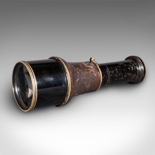 SMALL ANTIQUE OPERA MONOCULAR GERMAN BRASS LEATHER VIEWING SCOPE VICTORIAN - ADDITIONAL PHOTO 2