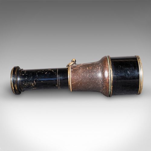SMALL ANTIQUE OPERA MONOCULAR GERMAN BRASS LEATHER VIEWING SCOPE VICTORIAN - ADDITIONAL PHOTO 4