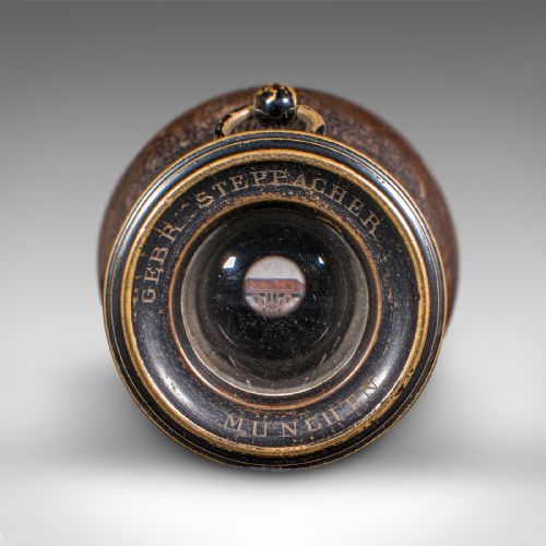 SMALL ANTIQUE OPERA MONOCULAR GERMAN BRASS LEATHER VIEWING SCOPE VICTORIAN - ADDITIONAL PHOTO 7