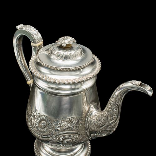 ANTIQUE COFFEE POT ENGLISH OLD SHEFFIELD SILVER PLATE TEA KETTLE REGENCY - ADDITIONAL PHOTO 7