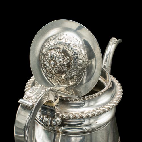 ANTIQUE COFFEE POT ENGLISH OLD SHEFFIELD SILVER PLATE TEA KETTLE REGENCY - ADDITIONAL PHOTO 8