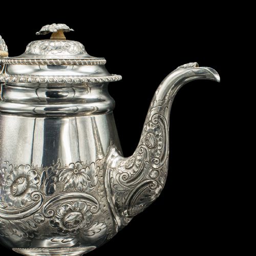 ANTIQUE COFFEE POT ENGLISH OLD SHEFFIELD SILVER PLATE TEA KETTLE REGENCY - ADDITIONAL PHOTO 9