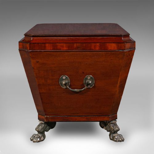 ANTIQUE SARCOPHAGUS CELLARETTE ENGLISH WINE COOLER STORAGE CASE GEORGIAN - ADDITIONAL PHOTO 3