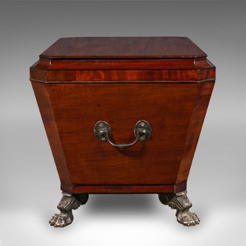ANTIQUE SARCOPHAGUS CELLARETTE ENGLISH WINE COOLER STORAGE CASE GEORGIAN - ADDITIONAL PHOTO 4